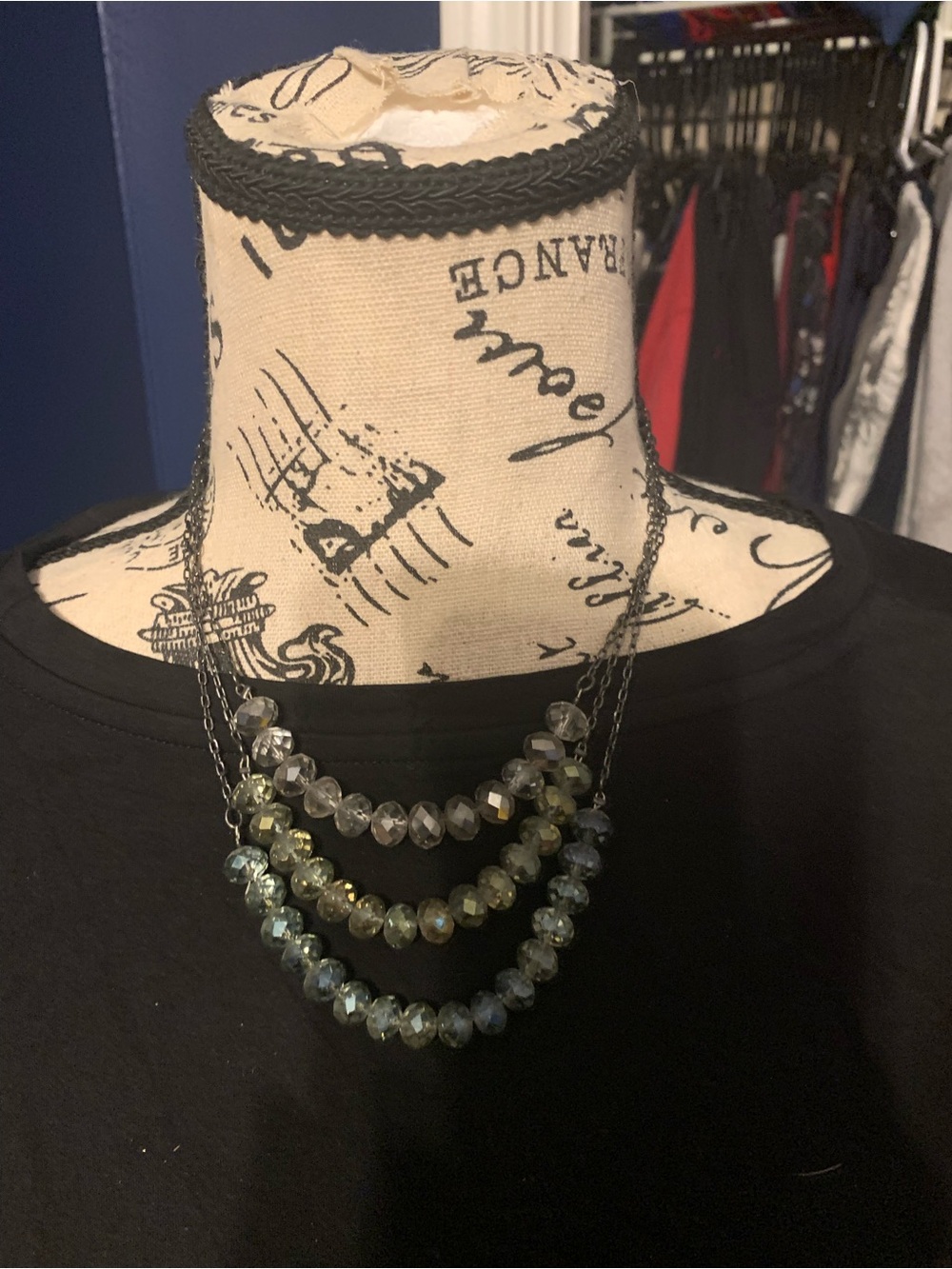 Layered Blue-Green Faceted Bead Necklace - Women Jewelry